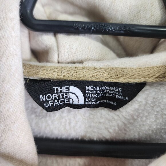 Mens Biege The North Face Hoodie Sweatshirt Pullover Fleece Long Sleeve Size L - Picture 7 of 12